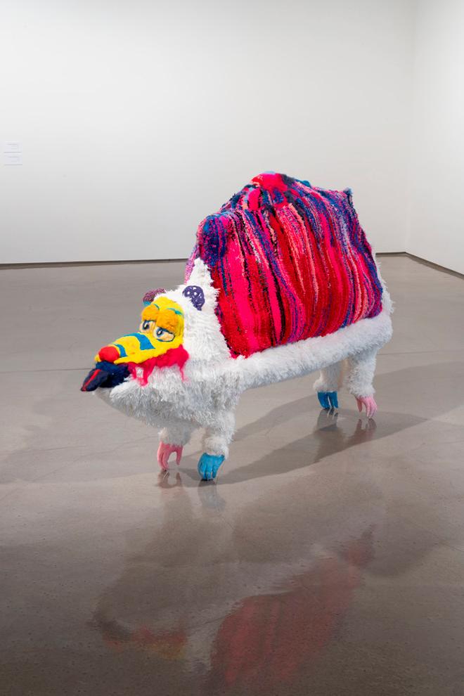 colorful animal sculpture on the floor